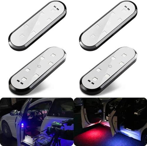 Dark Ambient Interior Lighting,7 Colours Available,LED Lighting,Touch Lights,USB Car Lamp,Car Decorative Lights (4 PCS)