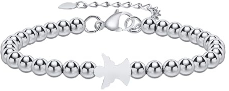 FLHEART Schutzengel Armband Silber Damen - Edelstahl Armschmuck Verstellbare 16+5cm Schutzengel Armbänder Bracelet Women Geschenke für Frauen Mädchen Geburtstag