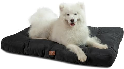 Bedsure vattentät hundmadrass – tvättbar hundsäng, 111 x 89 x 10 cm, svart