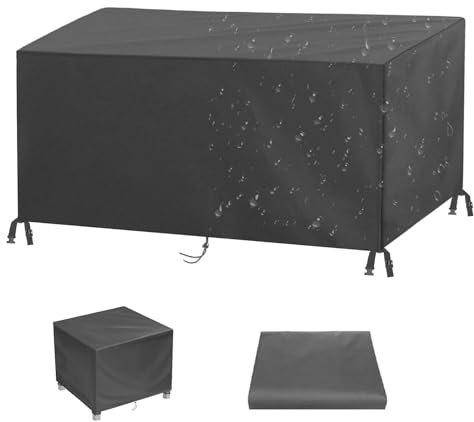 AEUUEU - Funda para mesa pequeña cuadrada al aire libre, impermeable, 50x50x55 cm/LxAxH, fundas para muebles de jardín 600D, anti-UV, juego de muebles, funda protectora, resistente al viento, anti-UV