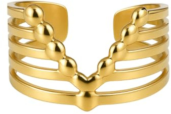 Edelstahl Damenring offen verstellbar – Moderner Ring wasserbeständig & langlebig, minimalistischer Fingerring für Frauen, eleganter Alltagsschmuck, Geschenkidee inkl. Geschenkverpackung