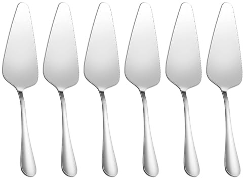 CXNXFD 6 stycken kaklyftare, tårtspade set rostfritt stål, pizzaserver, tandad kakspade, tårtspatel för födelsedagsfirande, bröllop, dagliga fester