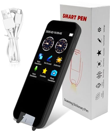 Scan Reader Pen Übersetzungsstift Online 113Sprachen für ältere Kinder und Schüler mit Legasthenie, Offline Scannen und Sprachübersetzung in 8 Sprachen, unterstützt Scannen in Text und Fotoübersetzung