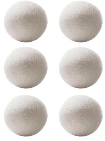 Drying Balls for Tumble Dryer | 6 Pieces New Zealand Laundry Wool Dryer Balls | Laundrys Ball Reusable Fabric Softener for Tumble Dryer | Reduces Clothing Wrinkles and Saves Drying Time