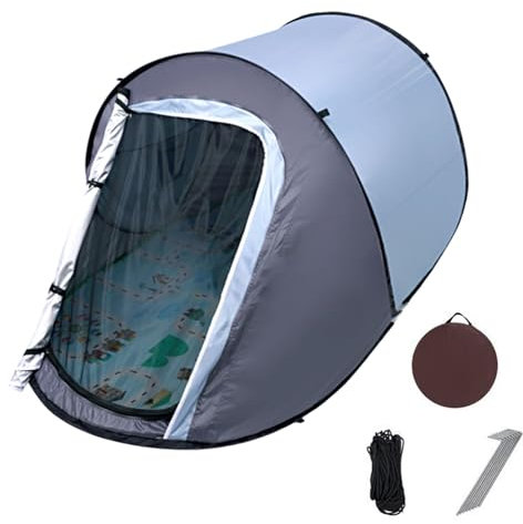 Campingzelt Für 1-2 Personen, Wurfzelt Wasserdicht Sonnenschutz Camping Zelt Pop Up Zelt, Mit 8 Bodennägeln, Windschutzseil, Aufbewahrungstasche, Für Camping, Wandern Und Rucksackreisen