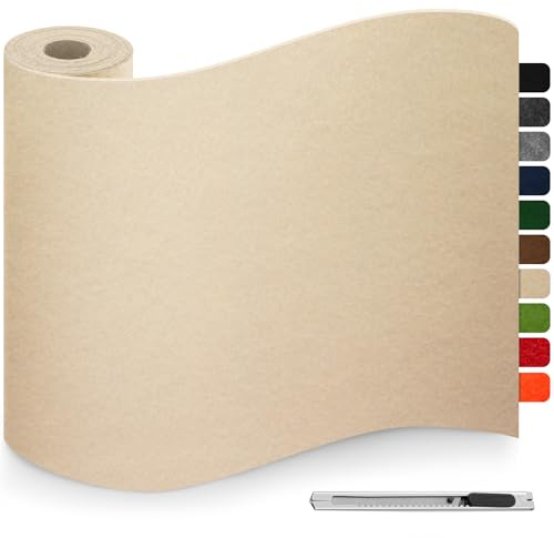 Filzgleiter Selbstklebend Beige, Filz Selbstklebend, Filzgleiter für Stühle, 40x200cm 3mm Dicke Möbelgleiter, Anti-Rutsch Stuhlgleiter, Filz für Möbel, Couch, Box Liner, Cup Mat, DIY