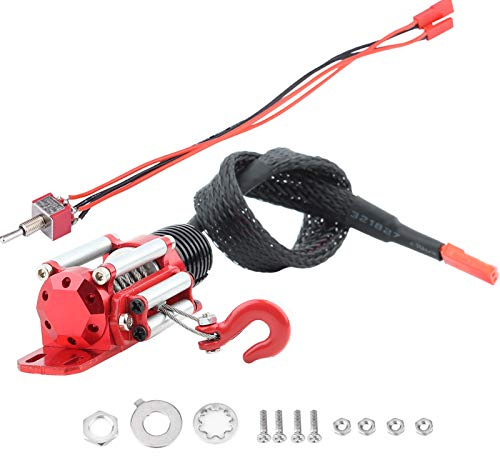 CHEOTIME RC Car Winch, 1/10 Scale Winch Controller Simulated Toy Winch RC Model Vehicle Crawler Car Accessory for SCX10 D90 D110 TF2 4 KM2 RC Crawler
