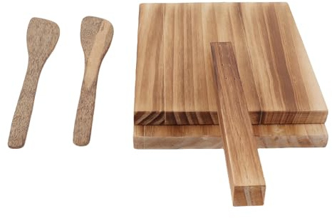 Wooden Tortilla Press, 13 * 16 * 24 cm Square Carbonized Log Wood Dough Press with Non Slip Handle, Heavy Duty Baking Tool for Flatbreads Dumplings Empanadas
