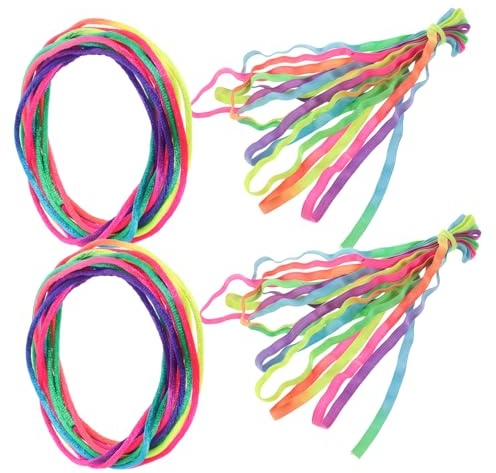 OFFIGAM Juego De 4 Cuerdas Elásticas De Saltar para Niños y Estudiantes, Colores Arcoíris, 6 m y 1.6 M, Banda Elástica Resistente para Ejercicio Al Aire Libre y Juegos Recreativos