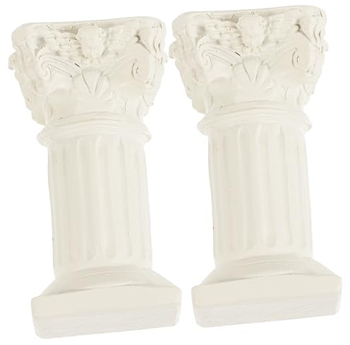 Healifty 2Pcs Unique Roman Pillar Adornments Creative Home Decor Statues Retro Decorative Column Sculptures for Weddings Birthdays and Housewarming