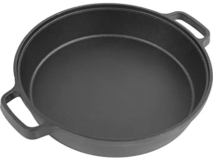 Nikou Cast Iron Skillet, Pre-Seasoned Non-Stick Cooking Pan, 10 cm/3.9 in for Grill Oven Broiler, Black led Finish, Dual Loop Handle, Ideal for Roasting and Stewing