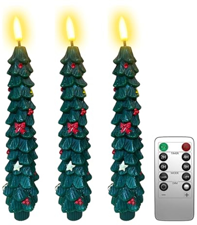 Gungtj Candele LED per albero di Natale, candele elettriche a LED per albero di Natale, con telecomando, ornamento da tavolo, luce decorativa per tavoli da pranzo, caminetti, camera da letto
