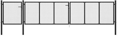 Cancello da Giardino in Acciaio, con Serratura di Sicurezza, Design Resistente, Cancello per Recinzione, Portoncino Ingresso Esterno, per Giardino e Cortile, Colore Antracite, 500 x 125 cm