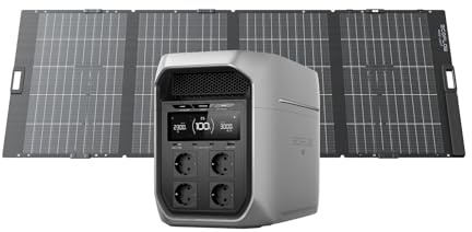 Générateur Solaire EF ECOFLOW Delta 3 Max Plus avec Panneau Solaire 400W | Entrée Solaire 1000 W, capacité Extensible à 10 kWh, Station électrique 2048 Wh pour Secours, Camping, extérieur, RV