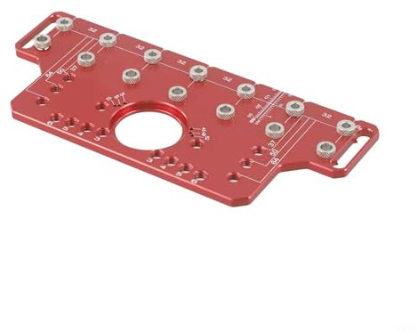 UrbanHui Regalstift-Bohrvorrichtung, 2-in-1 Führungsschablone aus Aluminiumlegierung, Bohrführungsschablonensystem für Regalstift und Scharnierstanzen mit einstellbarer Tiefe (Typ A)
