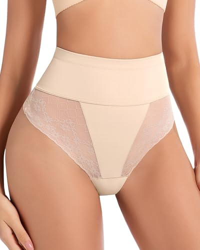 ORLAROY Tummy Control Thong Shapewear Underwear for Women High Waisted Seamless Body Shaper Under Dress Slimming Panties XL Nude