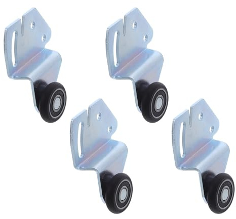 Operitacx Sliding Door Wardrobe Roller Kit, Carbon Steel and Nylon, Wear Resistant, Easy Installation, Silver, for Bedrooms and Offices
