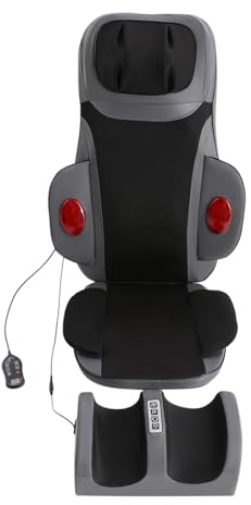 24W Massagesitzauflage mit Fußmassagegerät für 150-180cm,Ganzkörper-Massagematte mit Wärmefunktion,Ganzkörpermassage mit 3 Modi & Fernbedienung,Rücken-/Nackenmassagegerät für Sofa Bett & Bürostuhl
