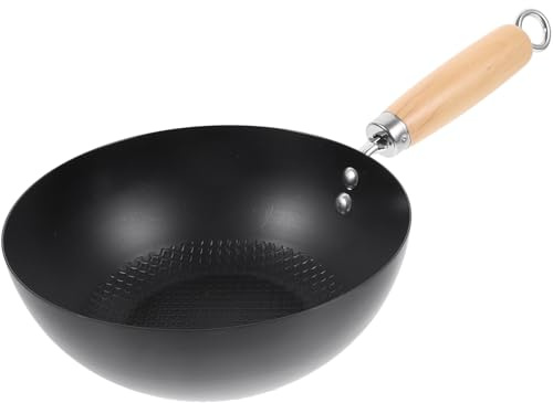 Generico Padella Wok Giapponese in Ghisa 20 CM Antiaderente per Fornelli a Gas e Induzione Mini per Cucinare in Casa Familiari
