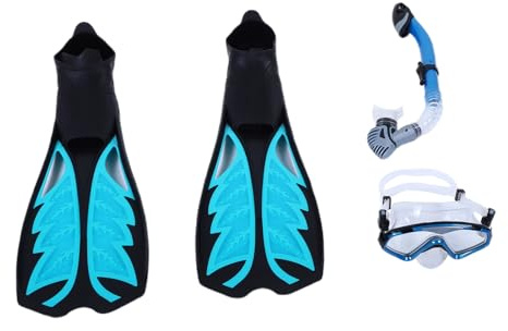 GOWENIC Komplett Snorkelset för Vuxna Lättviktsfenor för Undervattensutforskning Simning för Vuxna Silikon (M)