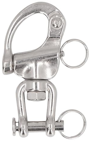 QWUUYEC Grillete Giratorio de Acero Inoxidable 316, Resistente y Anticorrosión, 7 cm - Alta Resistencia, Liberación Rápida, Ideal para Vela y Náutica (87mm)