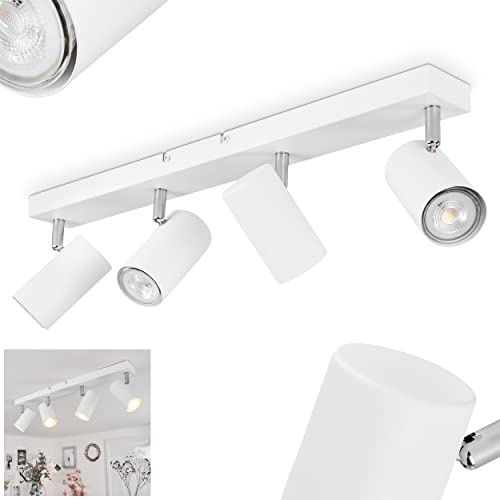 HOFSTEIN Deckenleuchte Javel, 4-flammige Deckenlampe aus Metall in Schwarz/Chromfarben, verstellbare Leuchte im modernen Industrial-Design, 4 x GU10, Esszimmer, Wohnzimmer, Schlafzimmer, Küche, Flur