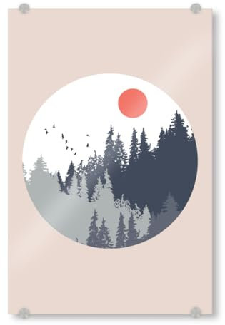 artboxONE Acrylglasbild 60x40 cm Natur Nordic Mystic Forest - Bild Berg gebirge Wald
