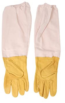 Amosfun Imkerhandschuhe Leder Schutzhandschuhe Mit Netzteil Und Gummiband Xl Bienenzucht Handschuhe Schutz Vor Bienenstichen