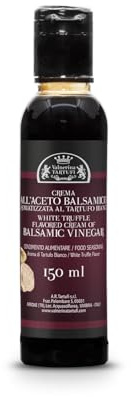 Valnerina Tartufi Crema di Aceto Balsamico al Tartufo Bianco 150 ml. | Aceto balsamico di Modena IGP, condimento gourmet per verdure, carne e pesce