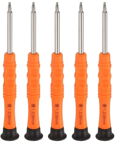 QUARKZMAN 5pz 1.2mm Cacciavite Mini Stellato Testa 3mm Lunghezza 87mm per Riparazioni Piccoli Elettrodomestici, Arancione
