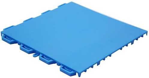 Ineinandergreifende Garagen-Bodenfliesen, rutschfeste Kunststoffmatten für Terrasse, Basketballplatz und Kindergarten, modularer Bodenbelag, 25,4 x 25,4 cm, Blau, 76 Stück