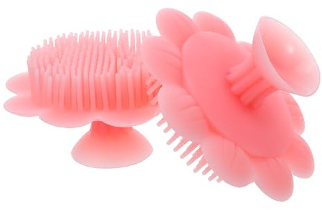 ERINGOGO 2 St Babyborstar För Hår Silikon Badmassage Massageborste Silikon Hårbottenmassage Nyfödd Borste Schampo Hårbotten Skrubber Hårborste Rosa
