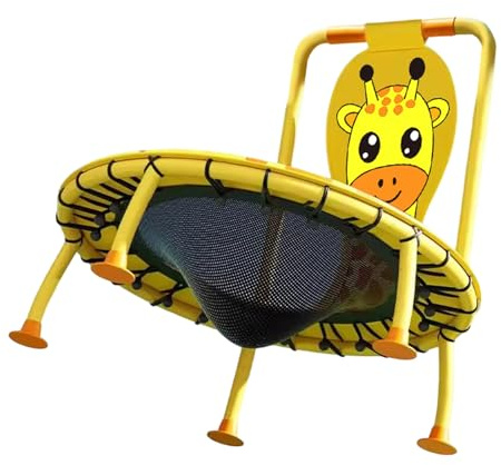 Trampolino per bambini | 100 cm Giraffe Stampa Attrezzatura da Fitness | Con Manico in Schiuma Mini Trampolino Capacità di carico 200 Kg | Per ragazzi 1-6 anni di giochi all'aperto