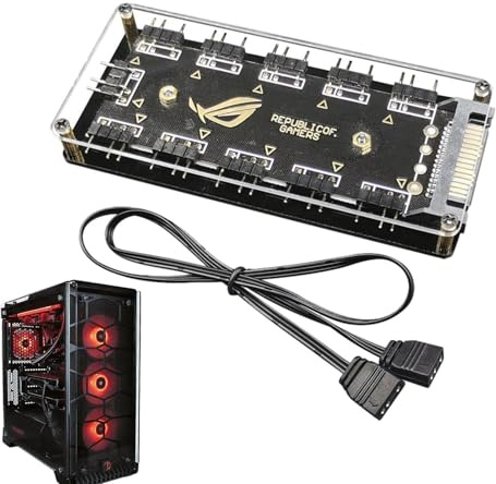 Port Control Hub - Argb Splitter-förlängningskabel, Rgb-förlängningskabel | 5v 3-Pin -komponent, PC-fodral Belysningstillbehör | Systematisk Ledhantering För Speldatorer