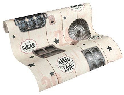 A.S. Création Vliestapete Kitchen Dreams Tapete Küchentapete 10,05 m x 0,53 m beige braun schwarz Made in Germany 327311 32731-1