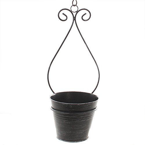 dekorativer Pflanztopf Blumentopf Wandtopf Kräutertopf Metall schwarzgrau Shabby Optik Landhaus Preis für 2 Stück