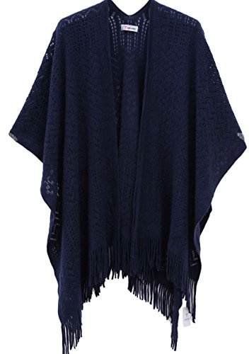 Soul Young Damen Stricken Stola Große Größen Warm Weich Poncho Shawl Cardigan Kimono EINWEG Verpackung