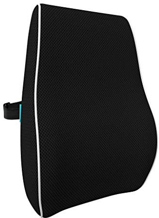 bonmedico Cuscino per sedia da ufficio, casa, ufficio, Auto, cuscino lombare ergonomico, supporto lombare in Memory Foam, Wellness Nero (Größe S)