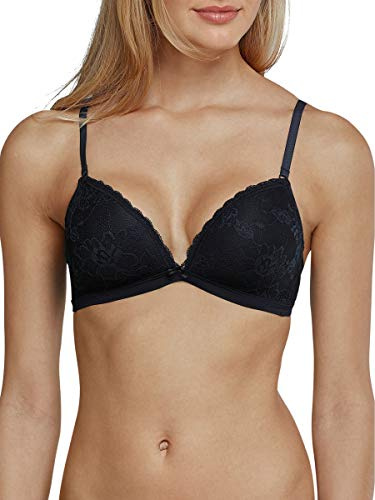 Schiesser Damen BH Softbra ohne Bügel 157421, Gr. 85B, Blau (Nachtblau 804)