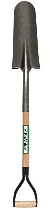 Seymour Drain Spade Shovel with Forward Turned Step Head (Various Size and Style), 26 Precision Lathe Turned Hardwood handle with Steel D Grip, S300 DuraLite Series- 14 / Forward Turned Step Head
