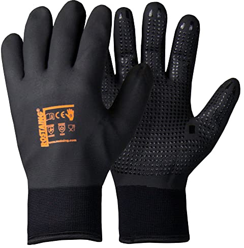 ROSTAING Handschuhe WINTERPRO - Ein Paar Arbeitshandschuhe - Schwarz - Winter - Ideal für Arbeiten in nassen und kalten Umgebungen - Wasserdicht - Komfort - Kältebeständig