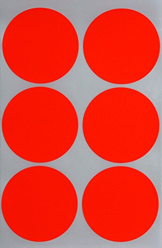 Klebepunkte Neon Rot 50 mm runde Aufkleber – 5 cm Sticker 72 Stück von Royal Green