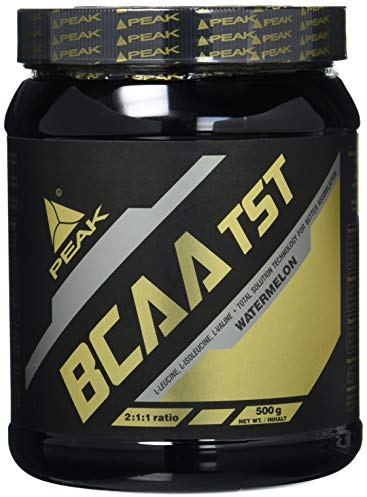 PEAK BCAA - TS-Technology - 500g Geschmack Watermelon I 38 Portionen I verzweigtkettige Aminosäuren I 2:1:1 (Leucin : Isoleucin : Valin) I schnelle Resorption I vegan