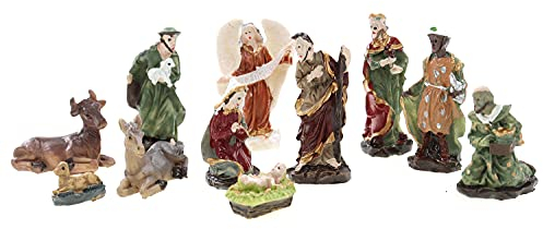 ELLUG Mini Krippenfiguren Weihnachtskrippenfiguren Set 11-teilig H.:4,5cm in Plastikbox