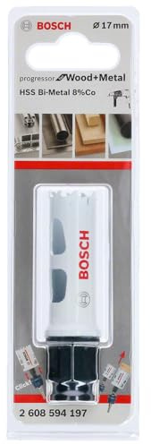 Bosch Professional Bi-Metall Lochsäge (8% Kobaltlegierung, Progressivzahnzaun, für Holz und Metall, 17 mm) 2608594197