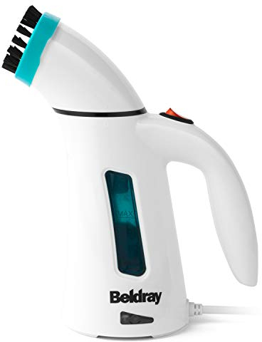 Beldray BEL0701TQN-VDE 10-en-1 Nettoyeur Vapeur à Main - Prise EU, Nettoyeur Vapeur 1000W Multifonctionnel, Réservoir d'Eau de 250ml - Accessoires Nettoyage pour Rideaux, Salle de Bain, Cuisine & Plus