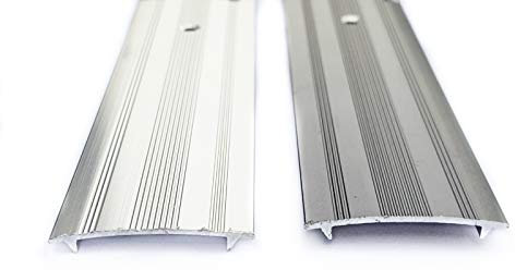 Cover Strip/Vinyl or Carpet Door Bar Trim - Silver or Grey - Threshold Metal Protector - Vinyl to Vinyl or Carpet to Carpet by FloorPro (Silver)