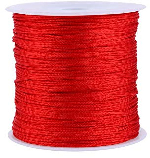 Dingln 100M X 0,8 Mm Nylon Chinesische Knoten-Schnur Rattail Makramee Shamballa Faden Schnur Rot