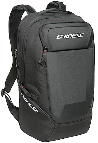 Dainese - D-Essence Backpack, Schwarzer Motorrad Rucksack, 22.2L Reiserucksack, Praktisch, Geräumig und Leicht, Motorradrucksack für Büro, Schule, Arbeit, mit PC Laptopfach, Unisex, Schwarz