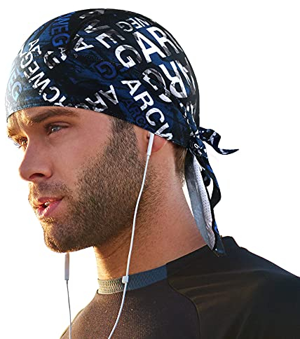 Arcweg Bandana Cap Laufmütze Atmungsaktiv Schnelltrocknend Kopftuch Pirat Kappe UV Schutz Bandanas mit verstellbar Band Radsport Fahrrad Kopfbedeckung Sommermütze Schweißabsorbierend UPF 50+